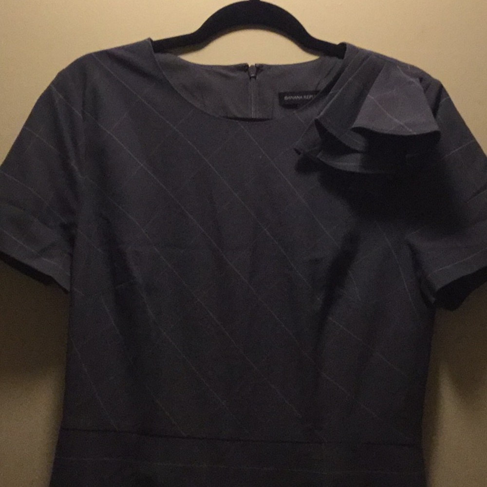 Banana Republic Ruffle Shoulder Sheath